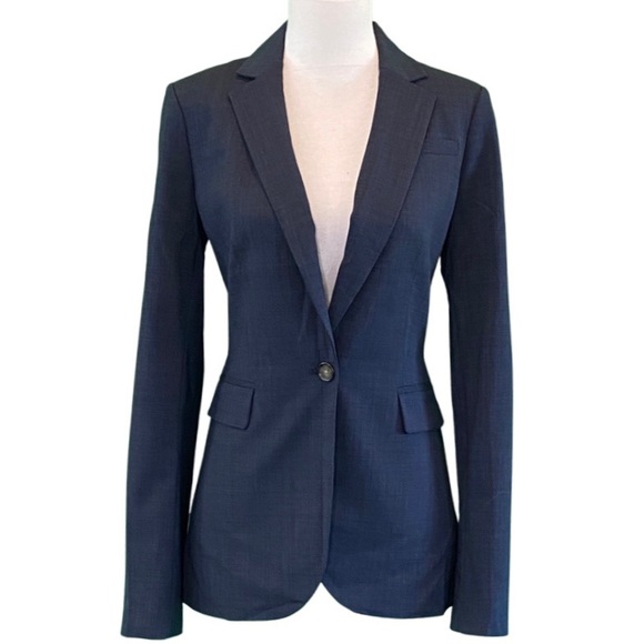 Banana Republic Jackets & Blazers - Banana Republic Wool Blend One Button Notched Collar Admiral Blue Blazer Size 2